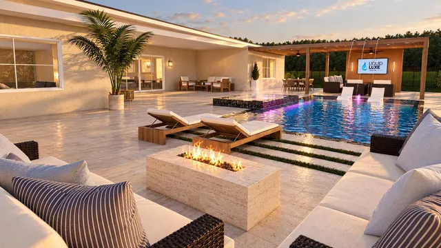 Render of the Gorrepati pool and spa, view 03 (day view)